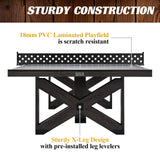 Barrington Billiards Fremont Collection Official Size Table Tennis Table, Black Top/Brown Frame Barrington Billiards