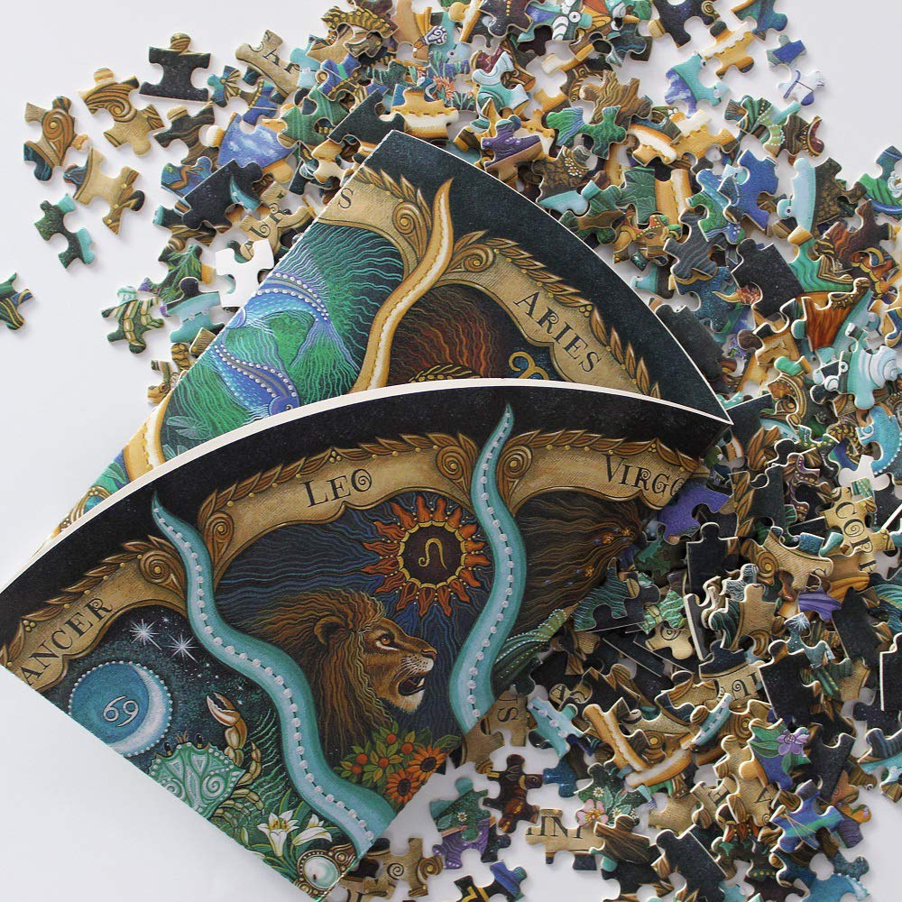 Moruska 500 Piece Puzzles for Adults- Zodiac Constellation Puzzle- Round Mandala Astrology Jigsaw Puzzle Cool and Challanege Moruska