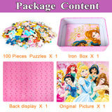 Puzzles for Kids Ages 4-8 100 Pieces Jigsaw Puzzles for Boys and Girls Educational Learning Puzzles in Metal Box. bexido