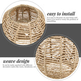 4Pcs Rattan Lamp Shade, Woven Pendant Lamp Shade, Wicker Drum Lamp Shade, Small Woven Lampshade for Floor Lamps, Pendant Light, Chandelier, Desk lamp, Wall Sconces Light Fixture Replacement STOBAZA