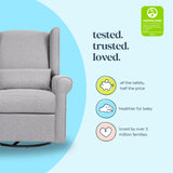 DaVinci Hayden Recliner and Swivel Glider in Misty Grey, Greenguard Gold & CertiPUR-US Certified DaVinci