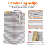 Lifewit 2 Pack Laundry Hamper Large Collapsible Laundry Baskets, Freestanding Waterproof Clothes Hamper with Easy Carry Handles in Laundry Room Bedroom Bathroom College Dorm for Adults, Grey, 2 x 80L Lifewit