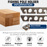 Rush Creek Creations | Fishing Rod Holder for 11 Rods, Fishing Pole Holder for Garage Organization and Wall Storage, for Fishing Gear and Fishing Accessories (Vertical Fishing Rod Rack) Rush Creek Creations