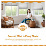 Radiance Cordless Bamboo Roman Shades for Windows - Bamboo Blinds for Semi-Private Light Control - Easy to Lift & Fold Up Window Shades - White - 39" W x 64" L - (2215338E) Radiance