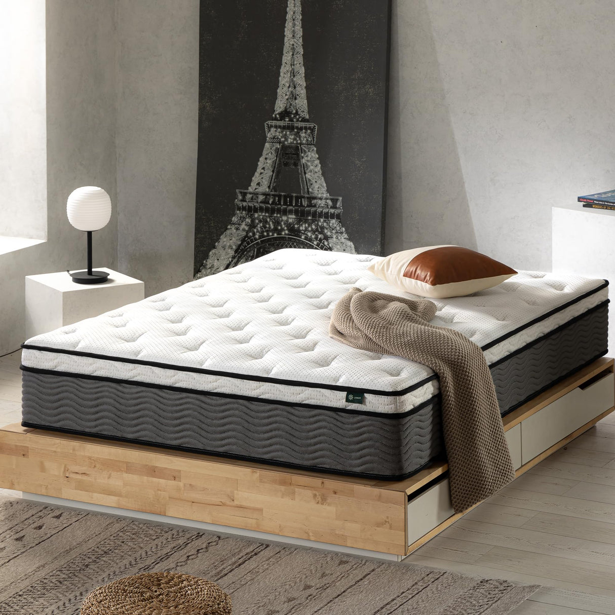 ZINUS 12 Inch True Support Hybrid Mattress [New Version], Queen, Fiberglass Free, Medium Feel, Motion Isolation, Certified Safe Foams & Fabric, Mattress in A Box Zinus