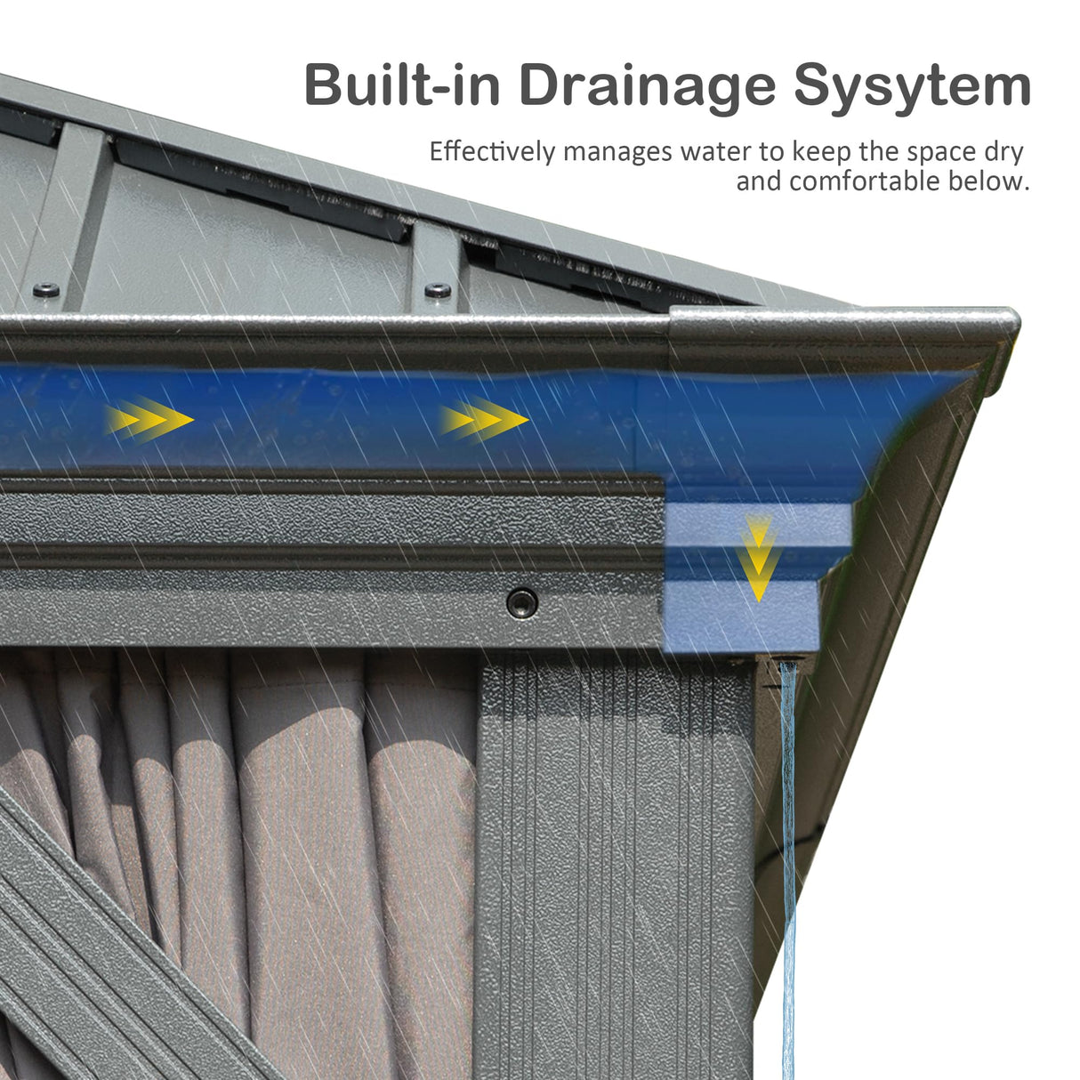 Domi 12' X 16' Hardtop Gazebo Outdoor Metal Gazebo with Galvanized Steel Double Roof Canopy, Aluminum Frame, Curtains and Netting for Patio, Deck, Garden, Grey domi outdoor living