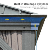 Domi 14' X 20' Hardtop Gazebo Outdoor Metal Gazebo Canopy with Galvanized Steel Double Roof, Aluminum Frame, Curtains and Netting for Patio, Deck, Garden, Grey domi outdoor living