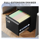 Anxxsu 5 Drawer File Cabinet, Filing Cabinets for Home Office, Vertical File Cabinet with Lock, 64.3" H Locking File Cabinet for A4 Legal/Letter, Assembly Required (Black) Anxxsu