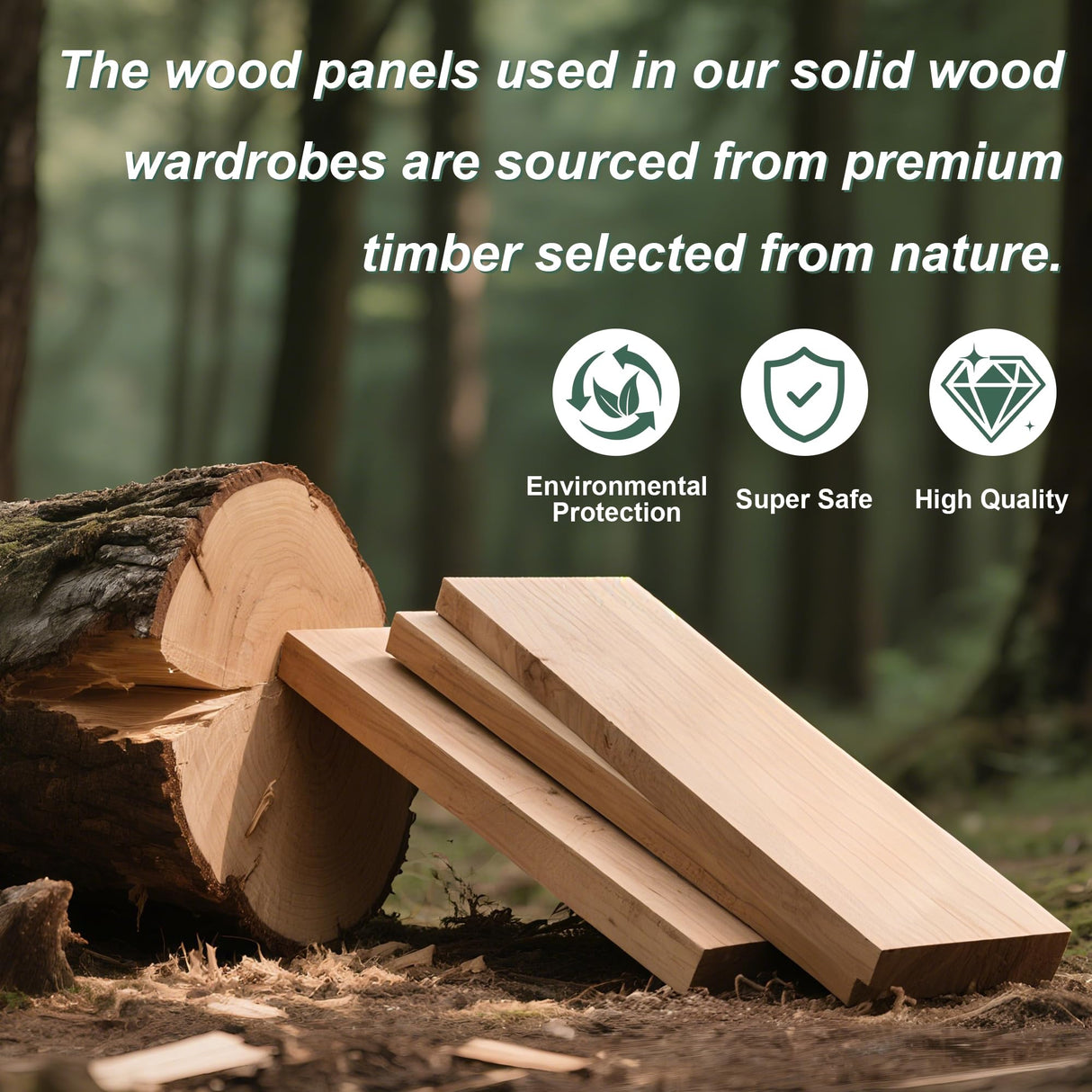 EITACHUL Solid Wood Brown Armoire Wardrobe Closet: 3 Door Solid Wood Wardrobe Cabinet with 2 Drawers, Armoire Closet with Hanging Rods Storing Clothes for Bedroom EITACHUL