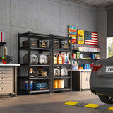 REIBII Storage Shelves 5-Tier Adjustable Garage Storage Shelving Heavy Duty Metal Shelving Utility Rack Shelf Unit for Warehouse Pantry Closet Kitchen,12" D x 27.5" W x 60" H REIBII