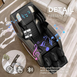 Massage Chair Full Body, Zero Gravity Massage Chair w/ Heat & Foot Roller, Airbags for Shoulders Arms Calves, 6 Massage Rollers, 5 Auto Modes, Bluetooth, Recliner for Home Relaxation, Gift for Parents GOLD TIME