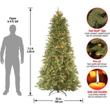 National Tree Company Pre-Lit 'Feel Real' Artificial Slim Christmas Tree, Green, Tiffany Fir, White Lights, Includes Stand, 7.5 Feet National Tree Company