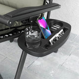 Outsunny Zero Gravity Chairs Set of 2, Reclining Folding Zero Gravity Lounge Chair, Outdoor Lounge Chairs with Removable Cushion, Headrest, and Cup Phone Holder Tray for Patio, Beach, Gray Outsunny