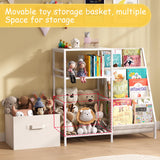 Kids Bookcases Montessori Bookshelf Nursery Book Shelves And Toy Storage With Drawer Childrens Toddler Bookshelf Sturdy Metal Kid's Toy Storage Organizer For Kids' Rooms Playroom kindergarten Aokitsink