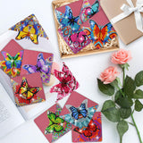 LINFANG 12 Pcs Diamond Painting Bookmark, DIY Corner Book Makers for Book Lovers, Diamond Art Beginners, Small Diamond Art Kits, Paint by Art Crafts Supplies Gift for Women Girls (Butterfly) LINGFANG