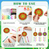 VioraWhite 24 Sets Mandala Suncatchers Wind Chimes Window Art Kits, DIY Summer Vbs Sun Catchers Wind Chimes Bulk Ornaments Painting Craft Kits for Boys Girls Home Party Activity Project Decor VioraWhite