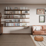 ONOTETUT 5 Tier Book Shelf,Long Floating Shelf for Wall 72 inch,Farmhouse Bookcase Long Shelves,Wall Mounted Bookshelf Display Shelves ONOTETUT