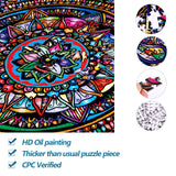 Bgraamiens Puzzle-Mandala Petals-1000 Pieces Round Puzzle Color Challenge Jigsaw Puzzles for Adults and Kids(Mandala Petals) Bgraamiens