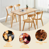 XHWECAN 5-Piece Wooden Dining Table and Chairs Set for 4, 47" Modern Solid Wood Table with 4 Louis Chairs for Dining Room, Kitchen, Small Space XHWECAN