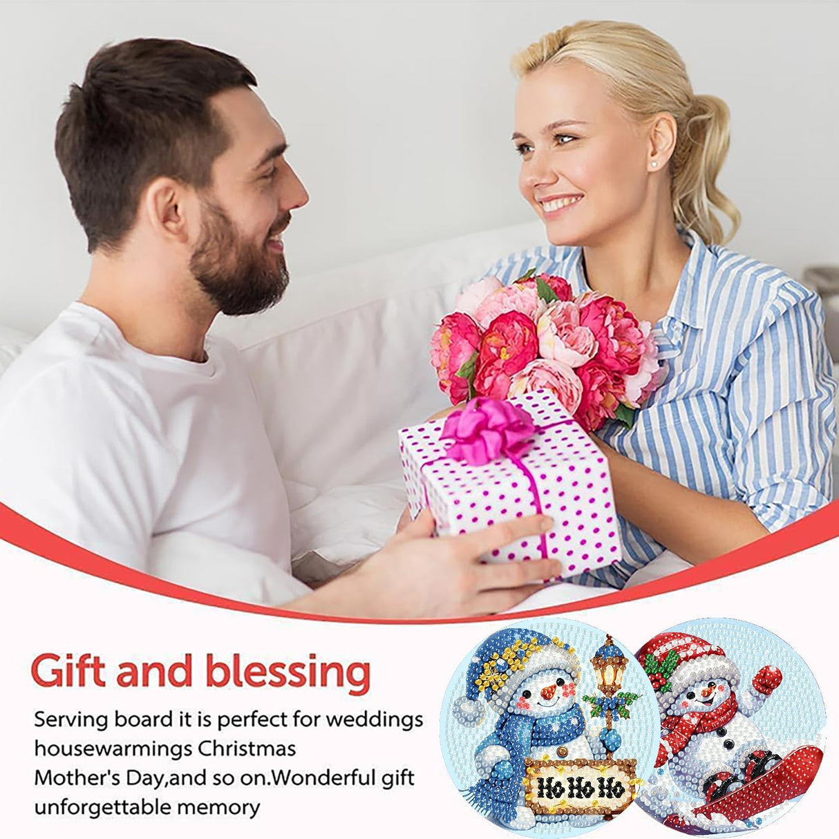 8 PCS Christmas Diamond Art Coasters Kit, Snowman Diamond Painting Coasters with Holder, Winter Diamond Art Kits for Adults Beginners, Arts and Crafts Supplies tigdtiu