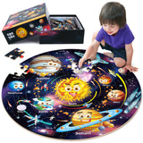 SYNARRY Solar System Floor Puzzles for Kids Ages 4-8, Large 70 Piece Jigsaw Puzzles for Kids Ages 4-6, Space Planet Astronaut Toys Gifts Puzzles for 3-5 5-7 8-10 Years Old Toddlers Boys Girls Children SYNARRY