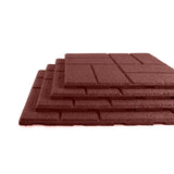 Playsafer Brick Rubber Interlocking Tiles | 16 X 16 | Easy Install for Indoor and Outdoor Use (Red, 20 Tiles) Playsafer