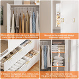 PAKASEPT Armoire Wardrobe Closet with 3 Door, Bedroom Armoires with Mirror and LED Lights, Hanging Rod, Drawers, Large Capacity Storage Wardrobe Armoire for Bedroom PAKASEPT