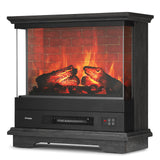 TURBRO Firelake 27-Inch Electric Fireplace Heater - Freestanding Fireplace with Mantel, No Assembly Required - 7 Adjustable Flame Effects, Overheating Protection, CSA Certified - 1400W, Black Walnut TURBRO