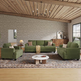 COPIAE 63 Inch Sofa with Extra Deep Seats Oversize, Corduroy Fabric 2 Seater Sofa for Living Room,Modern Couch and Loveseat, Comfy Armrests and Seats and Backrests, Easy Installation, Green COPIAE