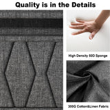 King Size Bed Frame and 2-Tier Headboard, Upholstered Led Bed Frame with 4 Storage Drawers, Led Light and Charging Station, Wooden Slats Support, No Box Spring Needed, NO Noise, Easy Assembly EasyCom