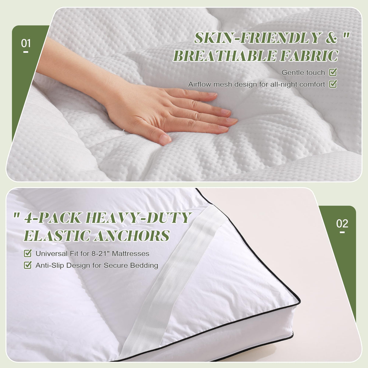 Mosluna 3 Inch Memory Foam Mattress Topper King Size, Extra Soft Pillow Top Mattress Topper, Fluffy Shredded Memory Foam Filled, Breathable Mattress for Back Pain Relief, 78x80 in. Mosluna