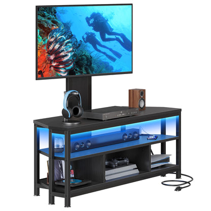 YITAHOME TV Stands for Living Room, 65 inch TV Stand with Mount and Power Outlet, Entertainment Center with Storage, Led TV Stand for 55/60/65/70 inch TV, TV Console Cabinet for Living Room, Black