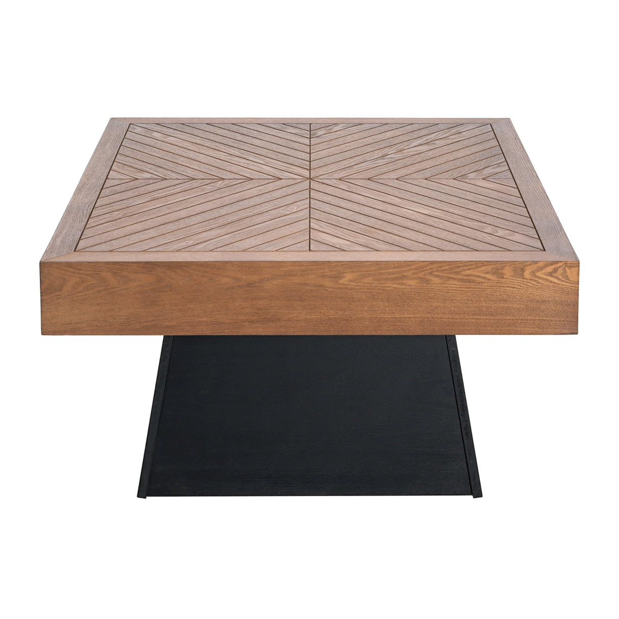 Christopher Knight Home Sami Mid Century Modern Coffee Table for Living Room Furniture/Apartment, Square Side Table with Wood Grain Top, Wooden End Table with Sturdy Pedestal Base, Black + Brown Christopher Knight Home