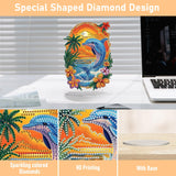 Dolphin Diamond Painting Desktop Ornament, Diamond Art Painting Kit for Adults, Crystal Diamond Gem Art Tabletop Ornaments Double Sided, Stand Up Diamonds Art Crafts Kit for Home Decor, Box Package Genius maker