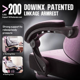 Dowinx Gaming Chair Fabric with Pocket Spring Cushion, High Back Ergonomic Computer Chair with Footrest for Adults, Massage Lumbar Support Swivel Game Chair for Office Gaming 300LBS, Pink Dowinx