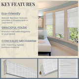 CHICOLOGY Bamboo Blinds, Bamboo Shades, Custom Bamboo Shade, Cordless Bamboo Shades, Window Shade Roman, Patio Blinds and Shades, Porch Shades Outdoor Roll Up, Dior Grey, 27" W X 64" H CHICOLOGY