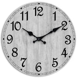 HYLANDA Wall Clock, Rustic Wall Clocks Battery Operated Silent Non Ticking, Country Round Wooden Clocks Farmhous Wall Decorative for Kitchen, Bathroom, Living Room (Gray 8 Inch) HYLANDA