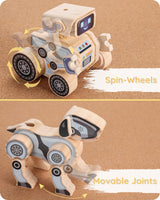 SainSmart Jr. 2-in-1 STEM Kits, Wooden Robot Assembly Toy Set, Woodworking Crafts Projects for Kids, Gift for Boys and Girls SainSmart Jr.