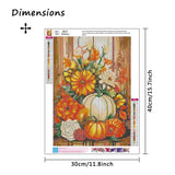MBNTJHT Autumn Diamond Painting Kits for Adults,DIY Fall Pumpkin Diamond Art Kits for Beginners,5D Full Drill Round Gem Art Painting Craft for Home Wall Decor 12x16 Inch MBNTJHT