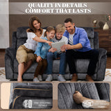 Zero Gravity Power Recliner Sofa Couch – Electric Reclining Sofa with Drop Down Table & Wireless Charging, 3 Seater Dual Reclining Couch with Adjustable Headrests for Living Room (Velvet, Grey) CALIVIA