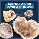 EDUMAN Geodes with Crystals Break Open 10 Premium Geode Kit - Geology Geodes Crystal Science Kit - STEM Educational Toys Birthday Gifts for Boys and Girls (Potential for Coloured Geodes Crystals) EDUMAN
