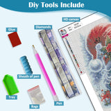 Christmas Gnome Tree Diamond Art Kits for Adults, 5D Winter Diamond Painting Kits for Adults Beginners, DIY Full Round Drill Diamond Dot Painting Gem Art Kits for Adult, Home Wall Decor 13.8x13.8 Inch VCLKDIY