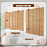 CSBWDLT Bamboo Blinds Roman Bamboo Curtains Roller Shades for Interior Windows,Roll Up Blinds Indoor Outdoor Patio, 35" W X 64" H CSBWDLT
