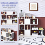 Tangkula 8 Cubes Bookshelf, Modern Ladder Corner Bookcase, 8-Cube Open Stepped Storage Bookcase, 5-Tier Display Shelf for Home Office, 47 x 8 x 43 Inch, Living Room Divider Bookshelf Tangkula