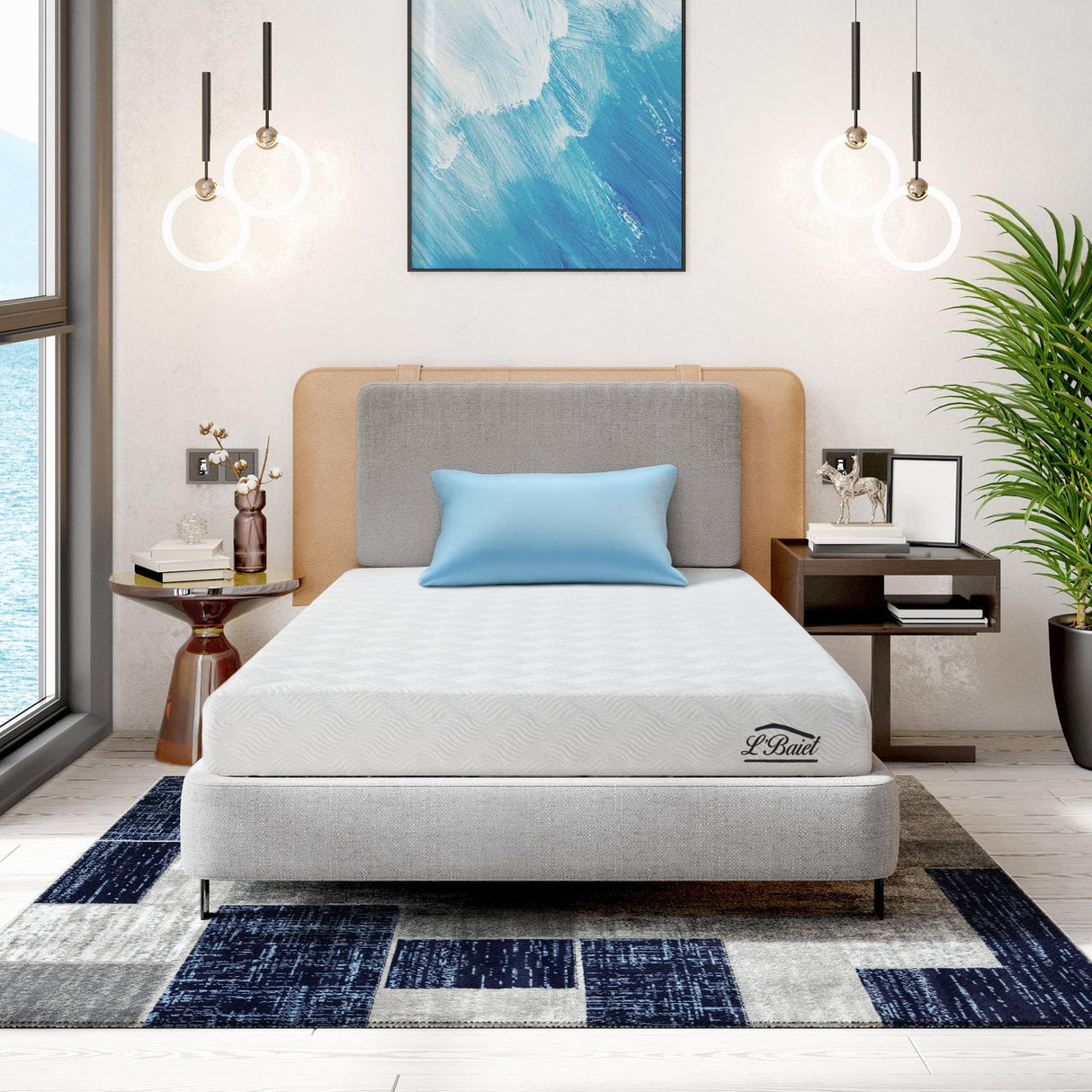 L’Baiet 8 Inch Gel Memory Foam Mattress, Twin Size - Bed in a Box - Medium Firm - Breathable Cooling-Gel Comfort Technology - Pressure Relief Comfy Support Soft Fabric Cover - CertiPUR-US Certified L'Baiet