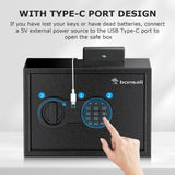 Bonsaii Safe, 0.6 Cubic Safe Box with Electronic Keypad, Removable Shelf, for Valuables Jewelry and Documents in Home, Hotel, or Business, 9.84"D x 13.78"W x 9.84"H bonsaii