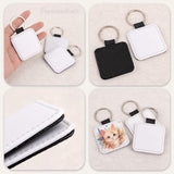 Framendino, 8 Pack Sublimation Blanks Keychain PU Leather Keychains Heat Transfer Key rings Square Key Chains for DIY Craft Framendino