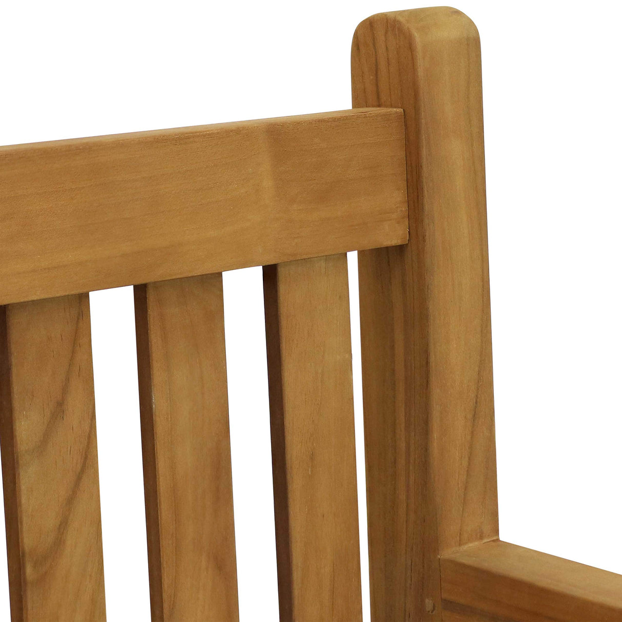 Sunnydaze Mission-Style 59-Inch Teak Wood Outdoor Bench with Light Brown Finish Sunnydaze