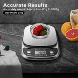 GRAM PRES Food Kitchen Scale Digital Weight Grams and Oz，Professional Small Digital Kitchen Food Scales 3kg/0.1g for Weight Loss GRAM PRES