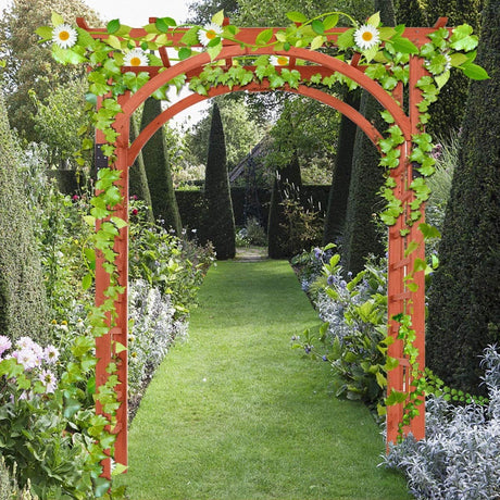 EnjoyShop Premium Outdoor Wooden Cedar Arbor Arch Pergola Trellis Wood Garden Yard Lattice EnjoyShop